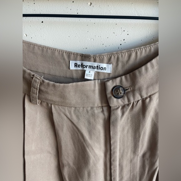 Reformation Mason Pant in Khaki Size 4 - Picture 4 of 8
